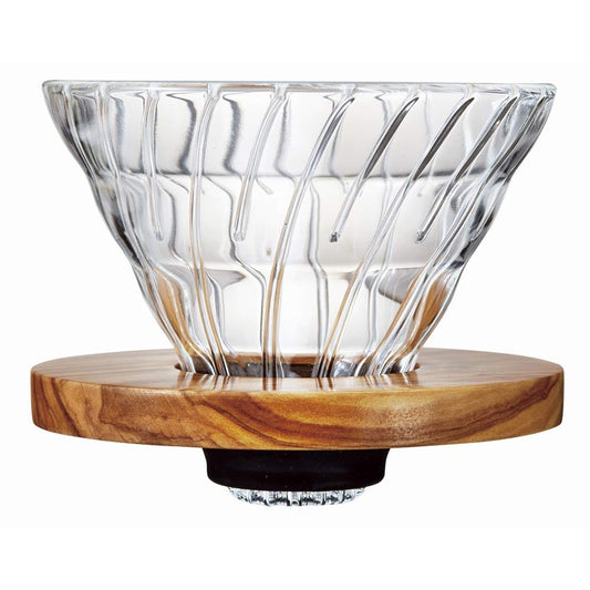 Hario V60 02 Glass and Olive Wood - Premium Coffee Tools from HARIO - Just Dhs. 184! Shop now at Liwa Coffee Roastery