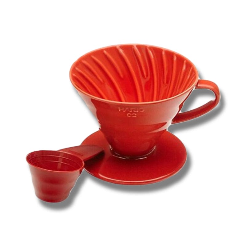 Hario V60-02 Ceramic - Red - Premium Coffee Tools from HARIO - Just Dhs. 105! Shop now at Liwa Coffee Roastery